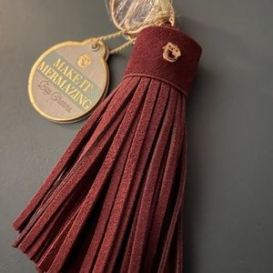 Spartina suede tassel bag charm keychain new